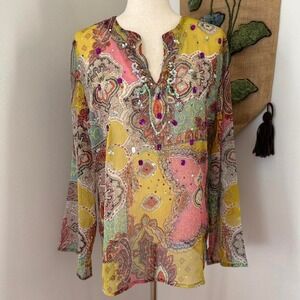 Embellished Patchwork Paisley Cover-Up